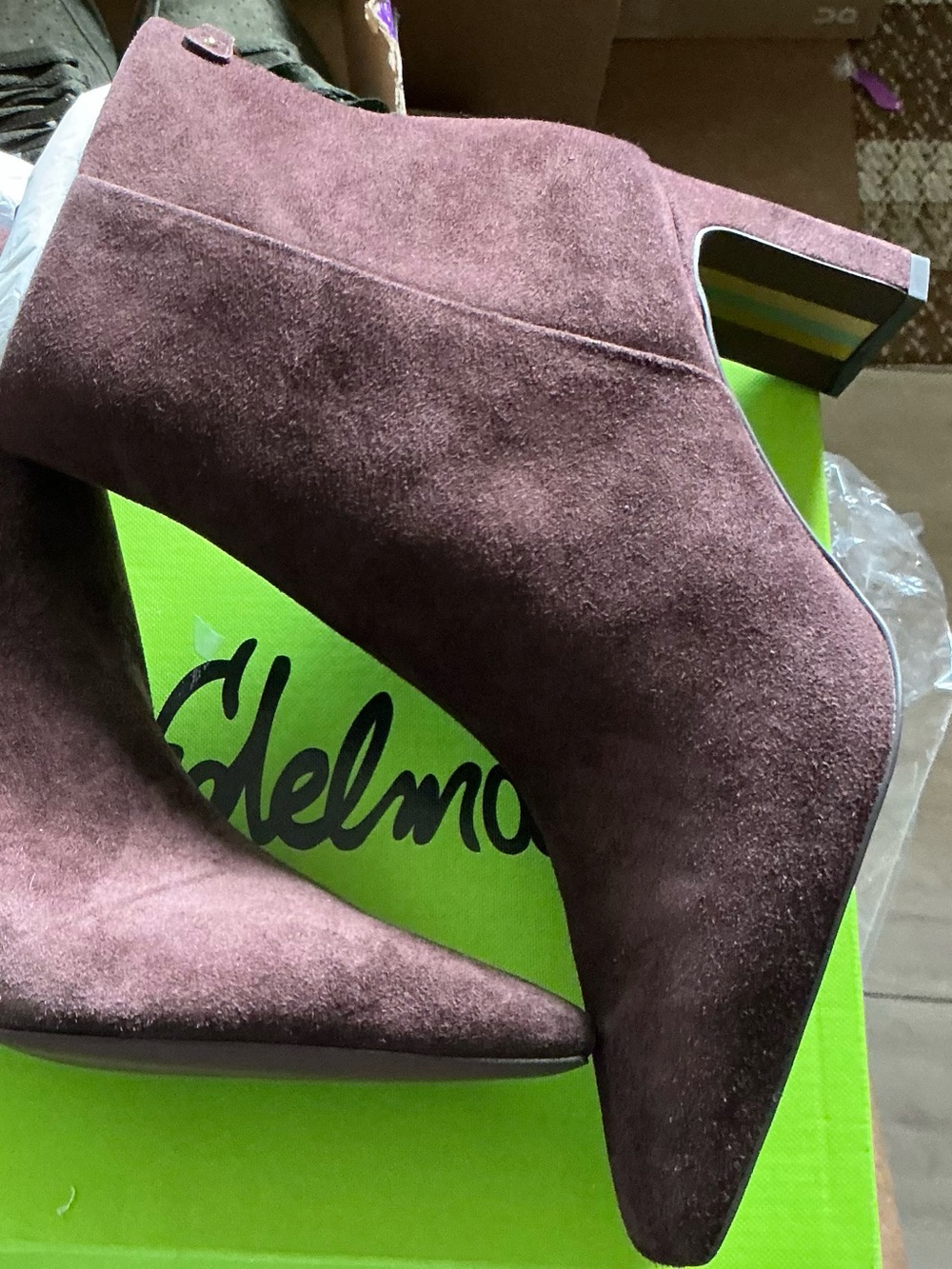 Sam Edelman Saige Dk Brown Suede Boots - Brand New in Box